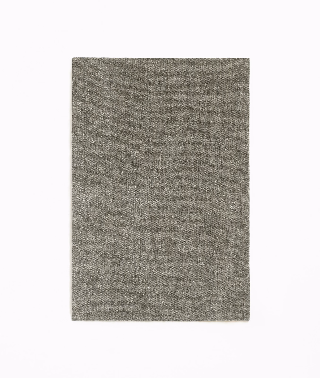 Smoky taupe-grey chenille swatch with fine vertical weave and softly mottled texture