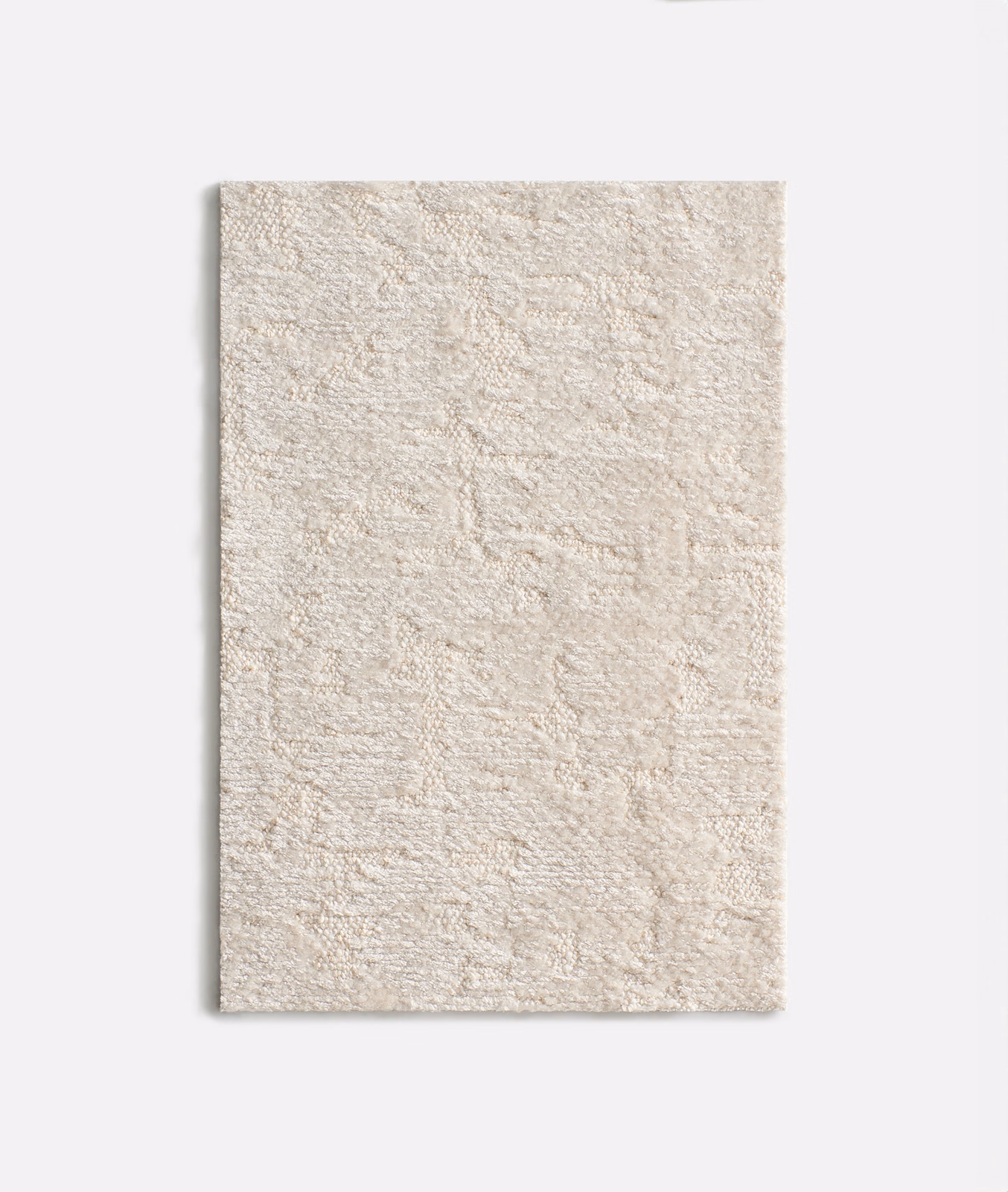 Warm ivory chenille swatch with nubby texture and subtle irregular woven lines