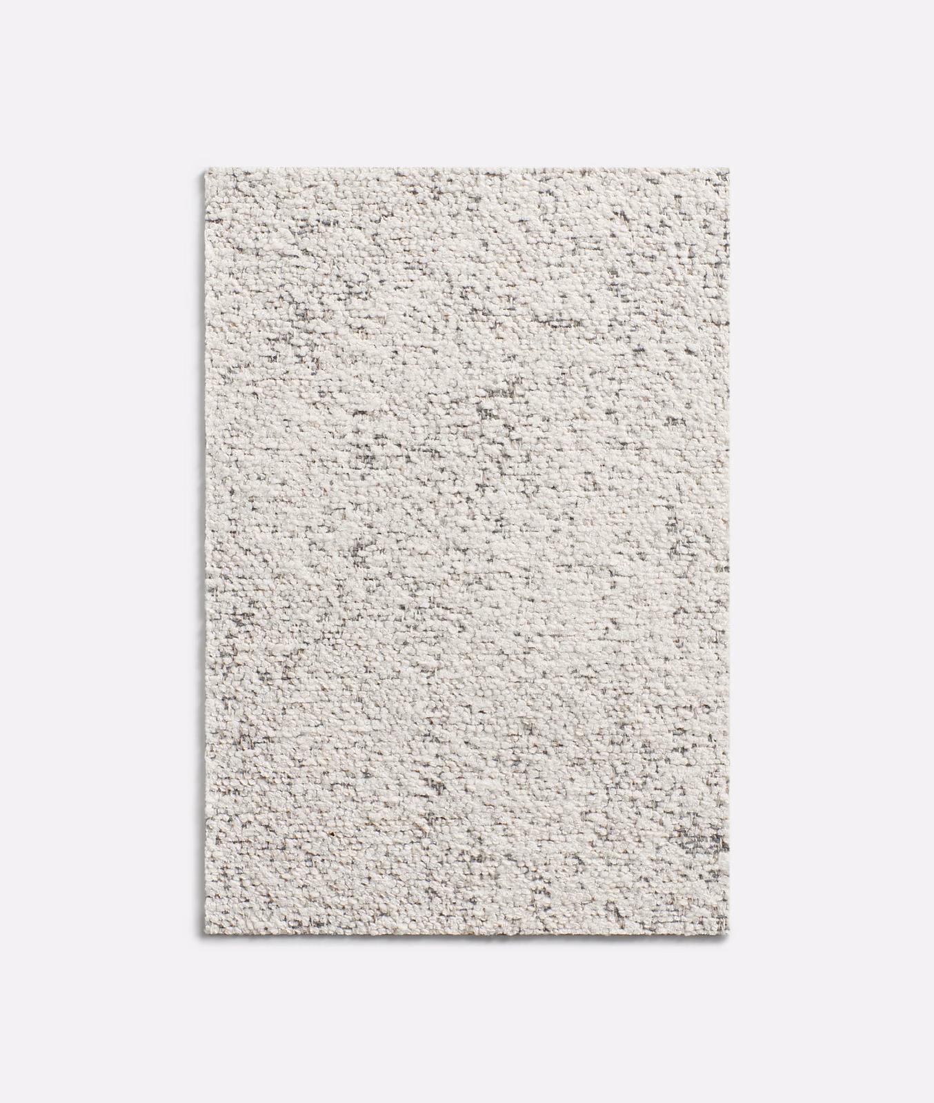 Pale ivory-grey chenille with a dense nubby weave and fine grey flecks