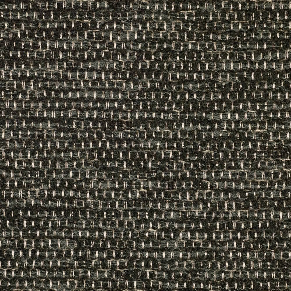 Close-up of charcoal chenille with irregular ivory flecks and compact looped texture