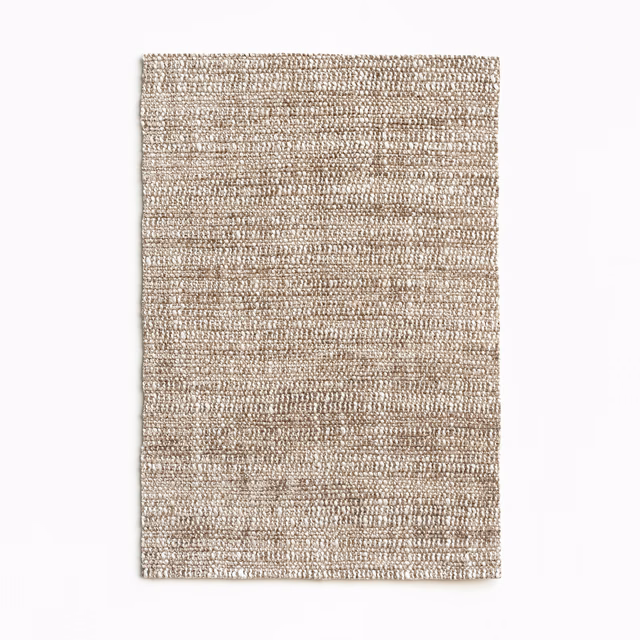 Warm greige taupe chenille swatch with dense horizontal ribbed weave