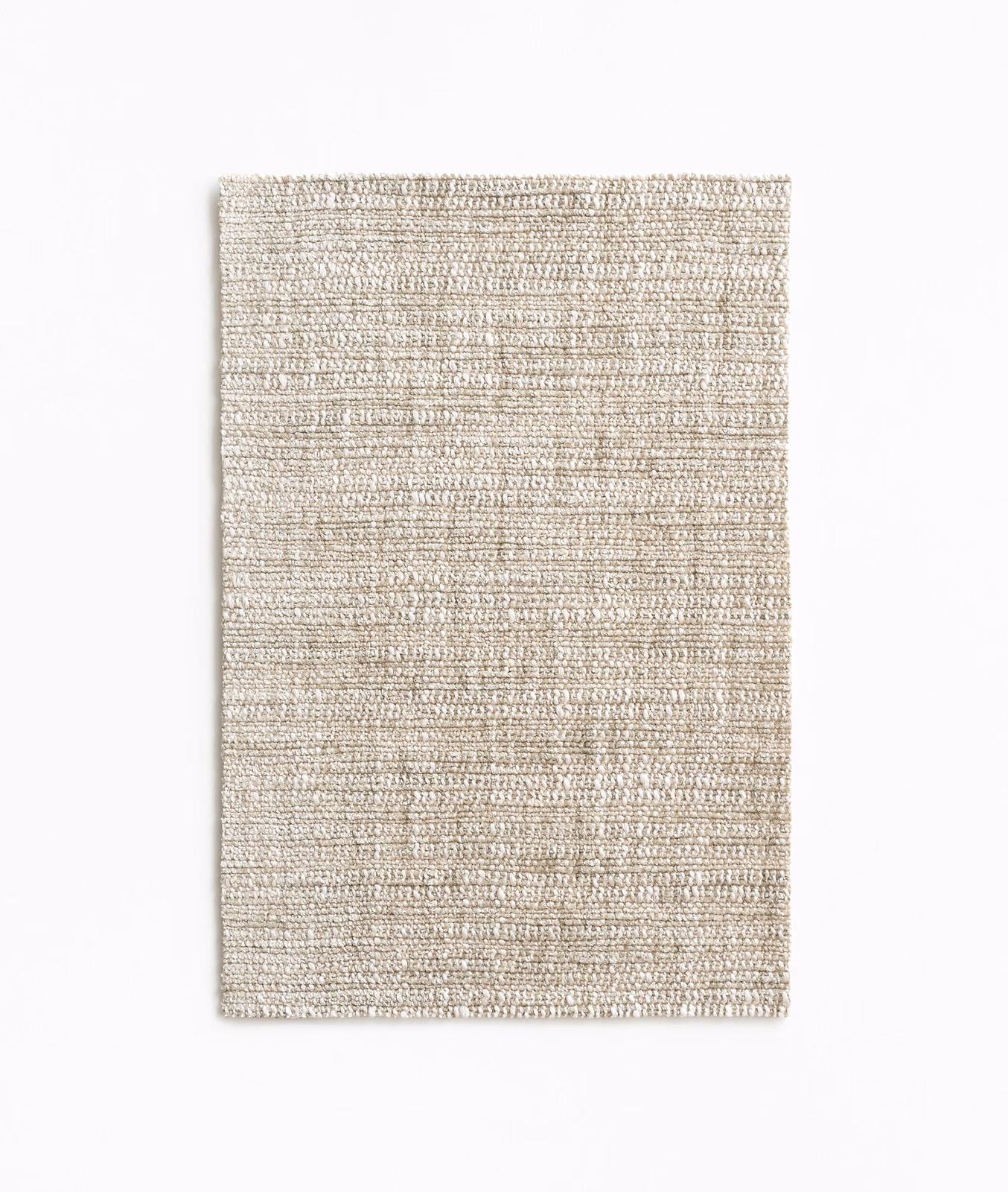 Pale greige-beige chenille swatch with dense horizontal nubby woven texture