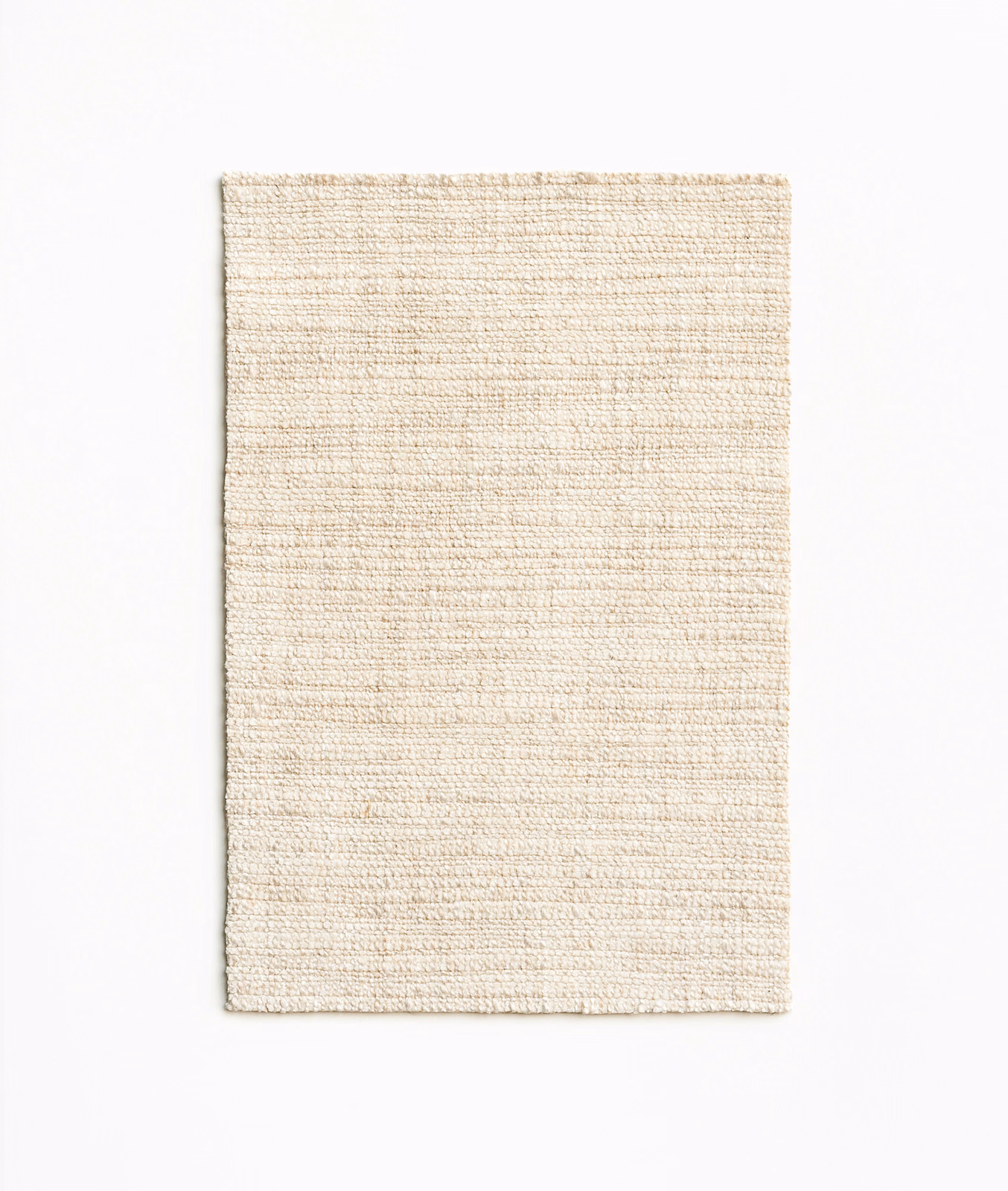 Pale natural ivory chenille with fine horizontal ribbed woven texture