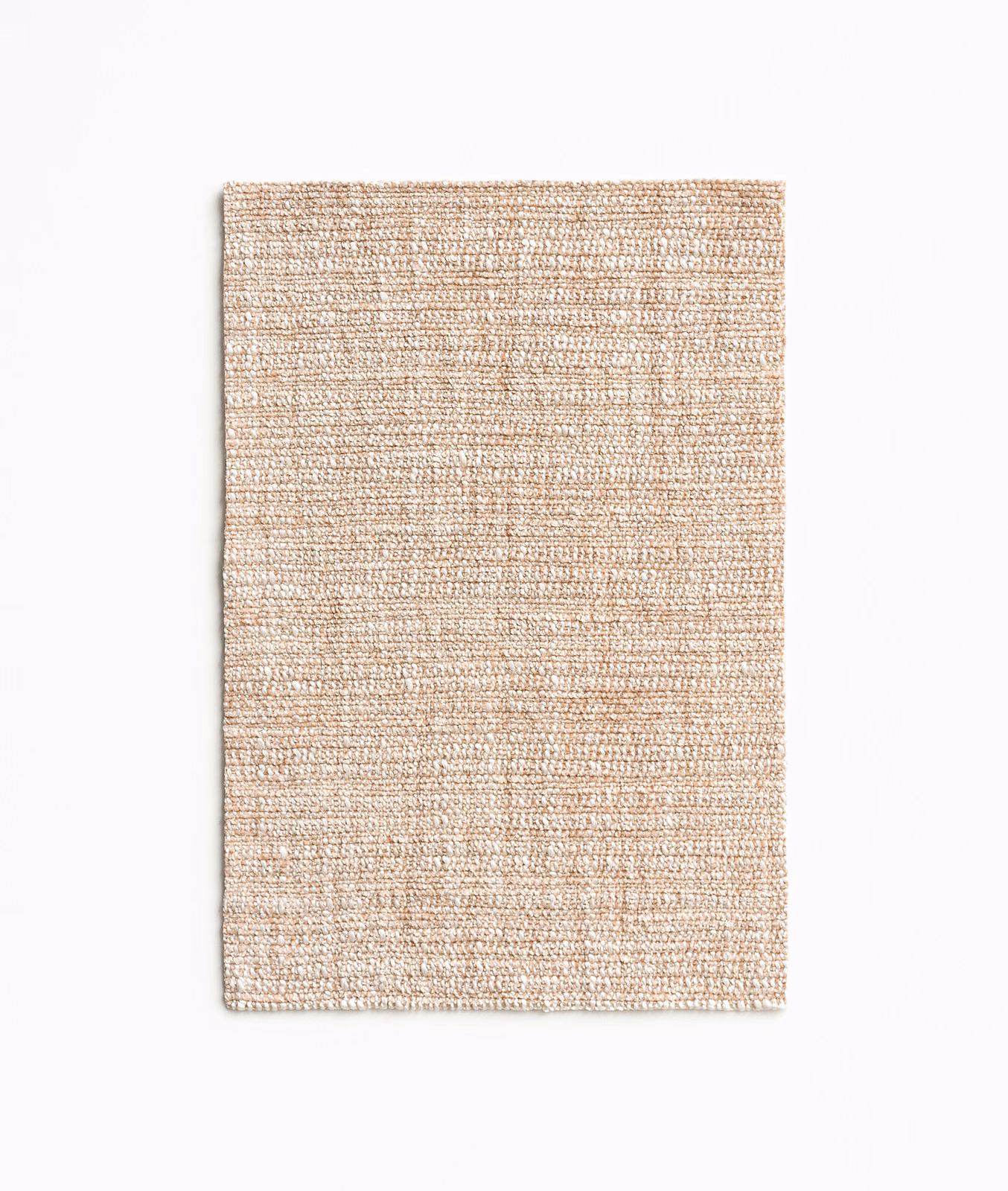 Warm nude-beige chenille swatch with a fine horizontal rib and pale flecks