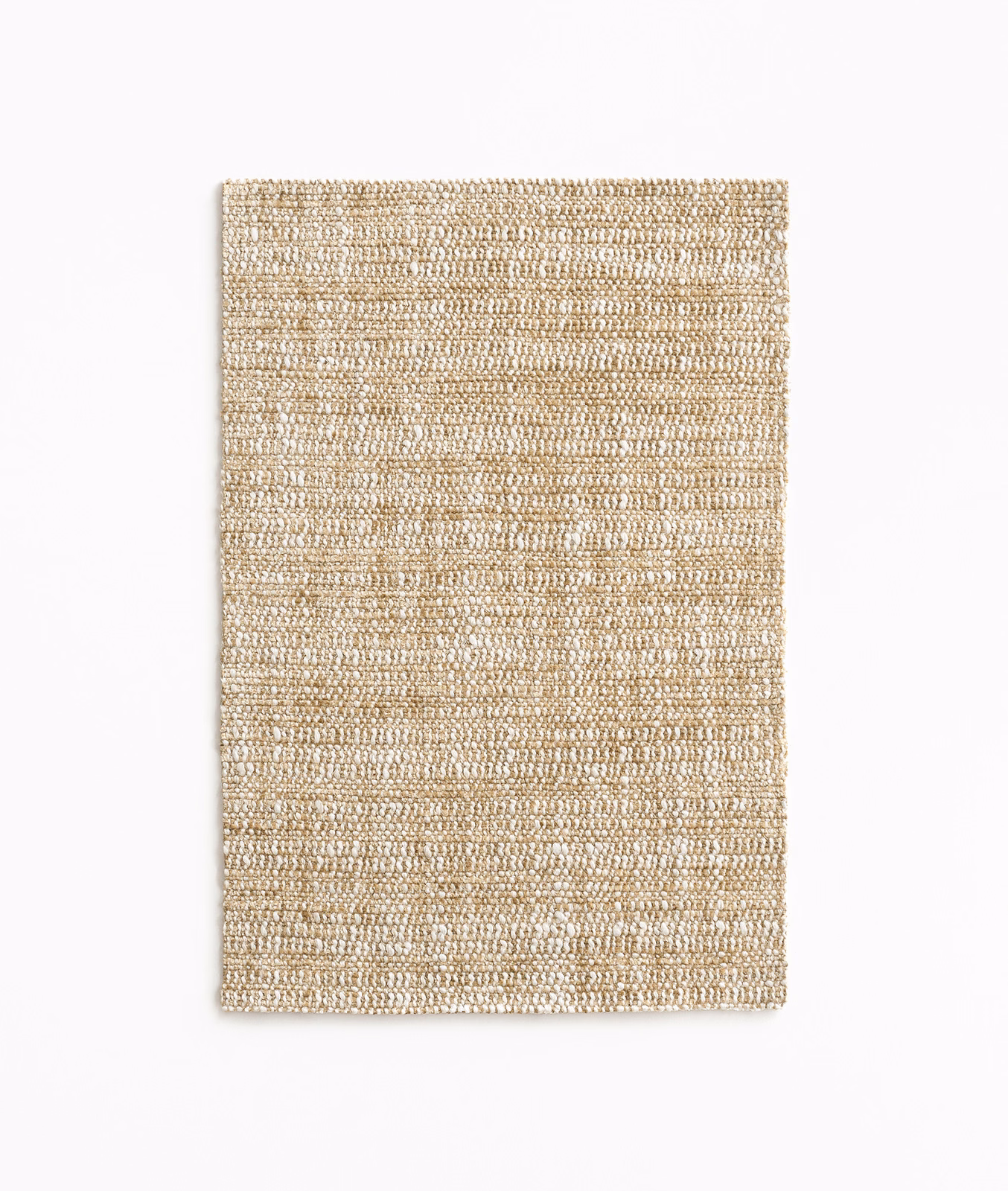 Warm paille-beige chenille swatch with tightly nubby horizontal woven texture