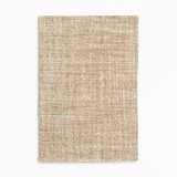 Warm paille-beige chenille swatch with tightly nubby horizontal woven texture