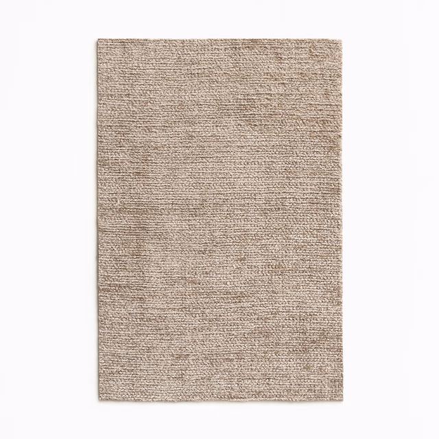 Warm greige taupe chenille swatch with dense horizontal ribbed texture
