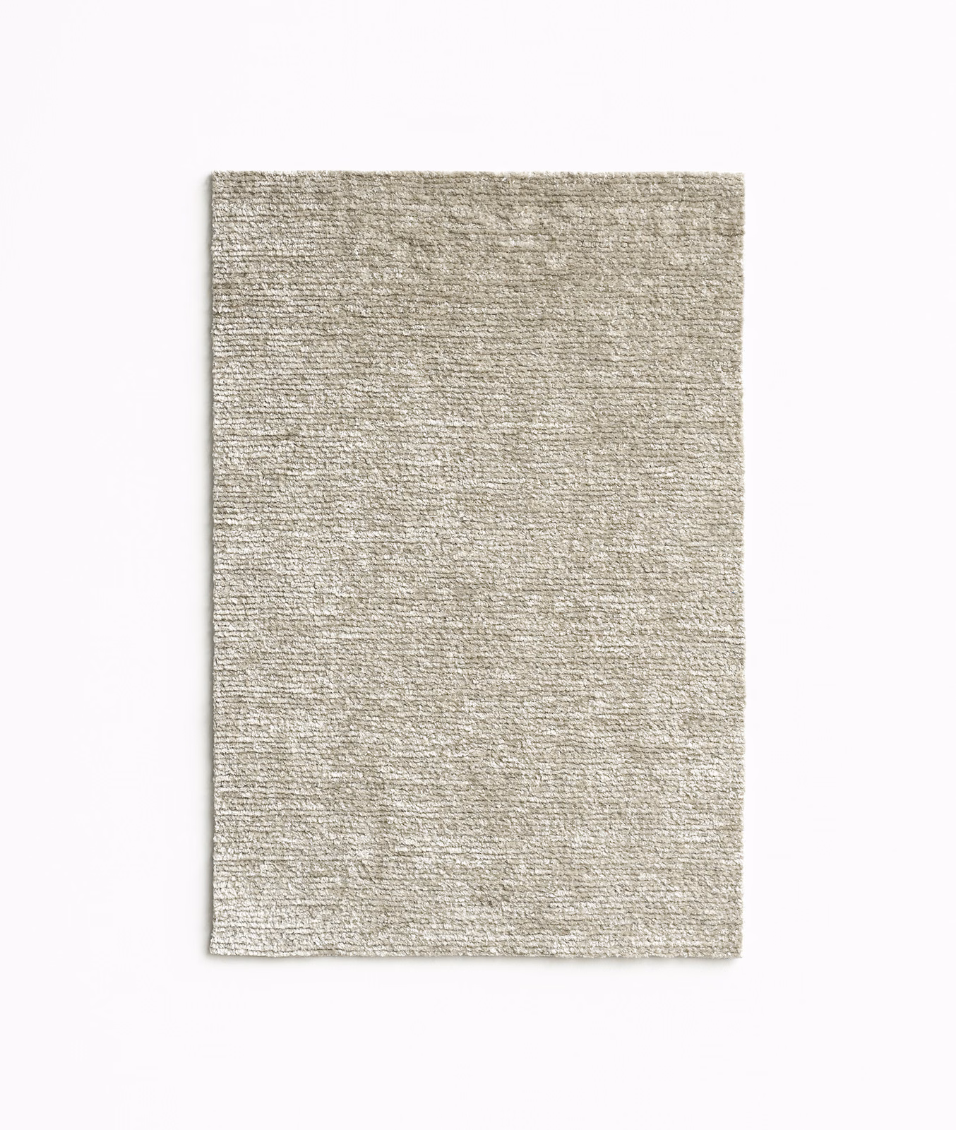 Pale greige-taupe chenille swatch with a fine, softly irregular horizontal weave