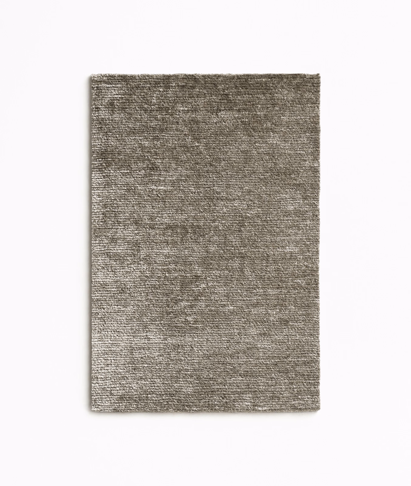 Smoke-grey taupe chenille swatch with fine ribbing and softly flecked texture
