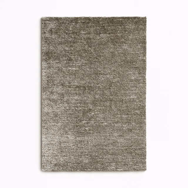 Smoke-grey taupe chenille swatch with fine ribbing and softly flecked texture