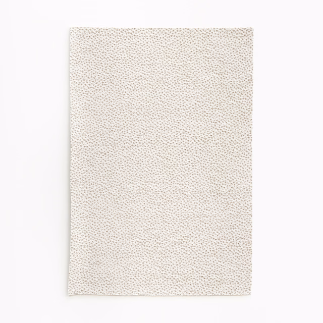 Warm ivory chenille swatch with fine sand-coloured pebbled texture