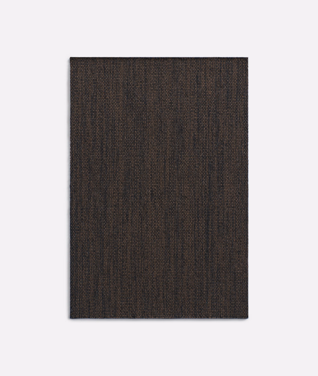 Deep charcoal-brown woven fabric swatch with fine vertical slub texture