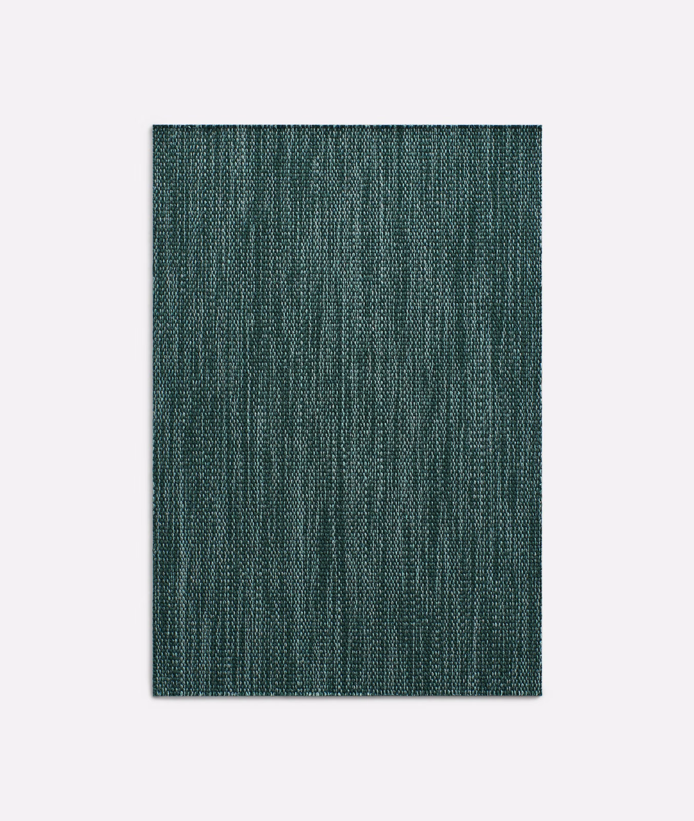 Deep forest-teal curtain fabric with fine vertical woven striations and subtle tonal variation