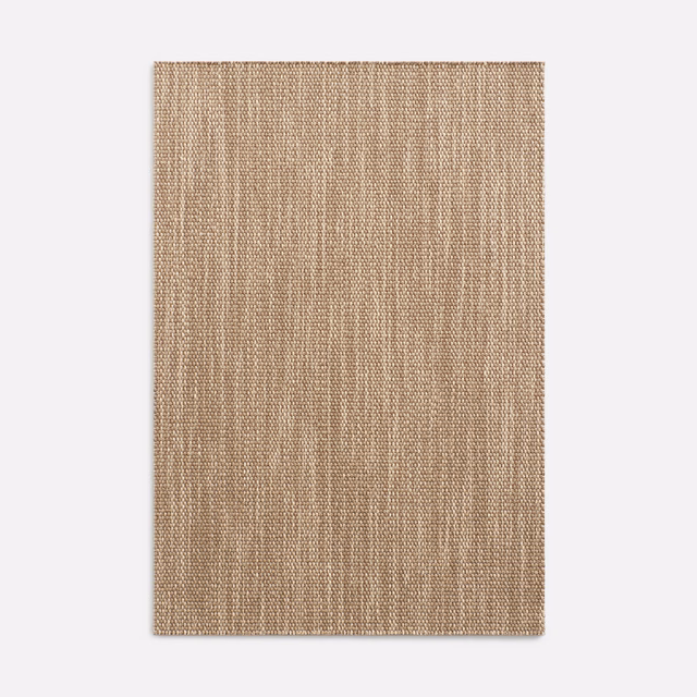 Warm hazelnut-taupe fabric swatch with fine vertical woven striations