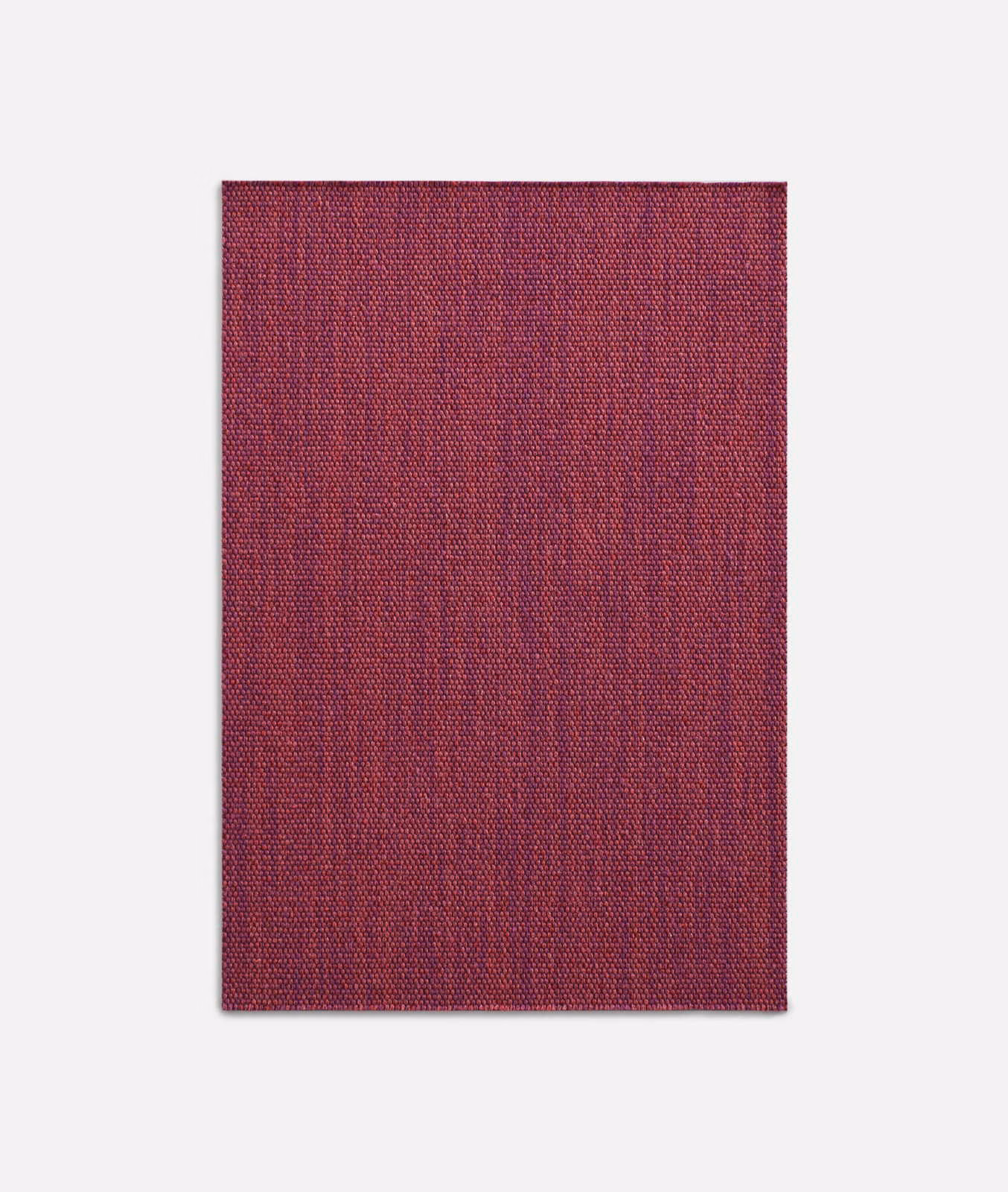 Deep rose-red woven fabric swatch with fine vertical striations and subtly mottled texture