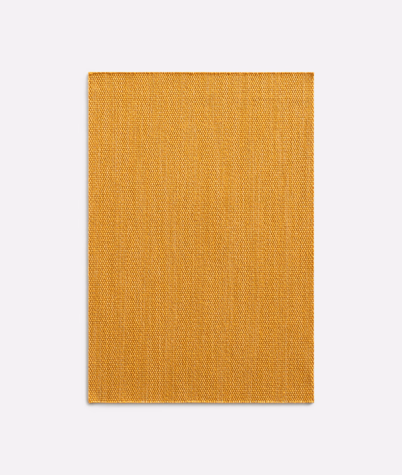 Saffron-gold woven textile swatch showing a fine, even surface grain