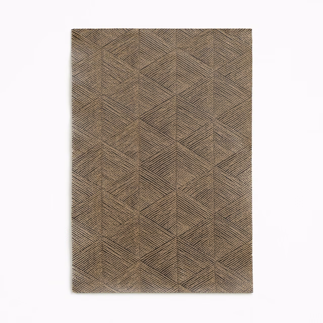 Muted antique-gold textile with fine dark lines forming repeating interlocking diamonds