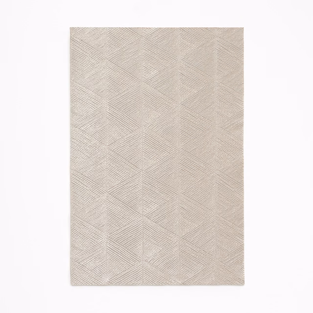 Pale greige swatch with fine interlocking chevron lines and subtle woven texture