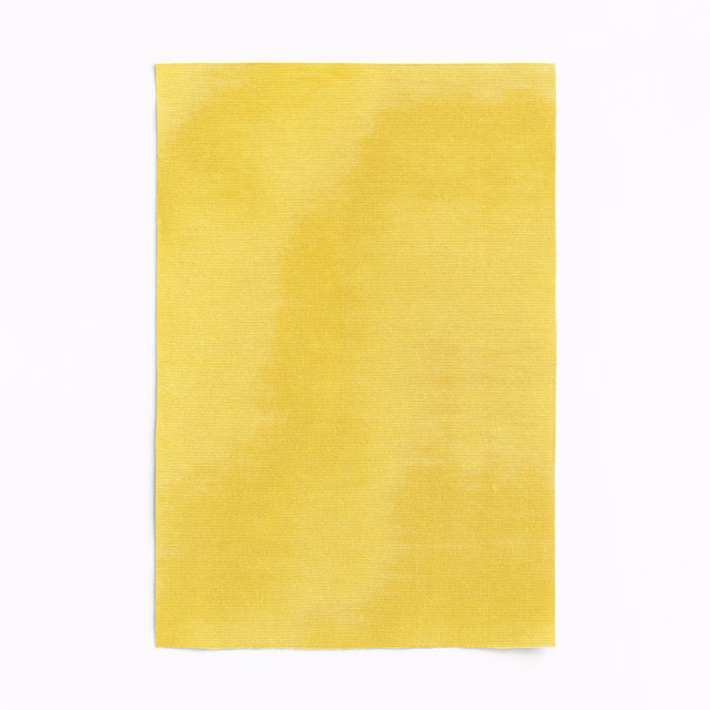 Canary yellow curtain fabric with a softly striated, lightly textured surface
