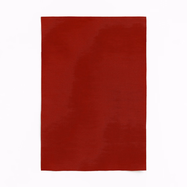 Deep crimson red curtain fabric swatch with subtle horizontal woven texture