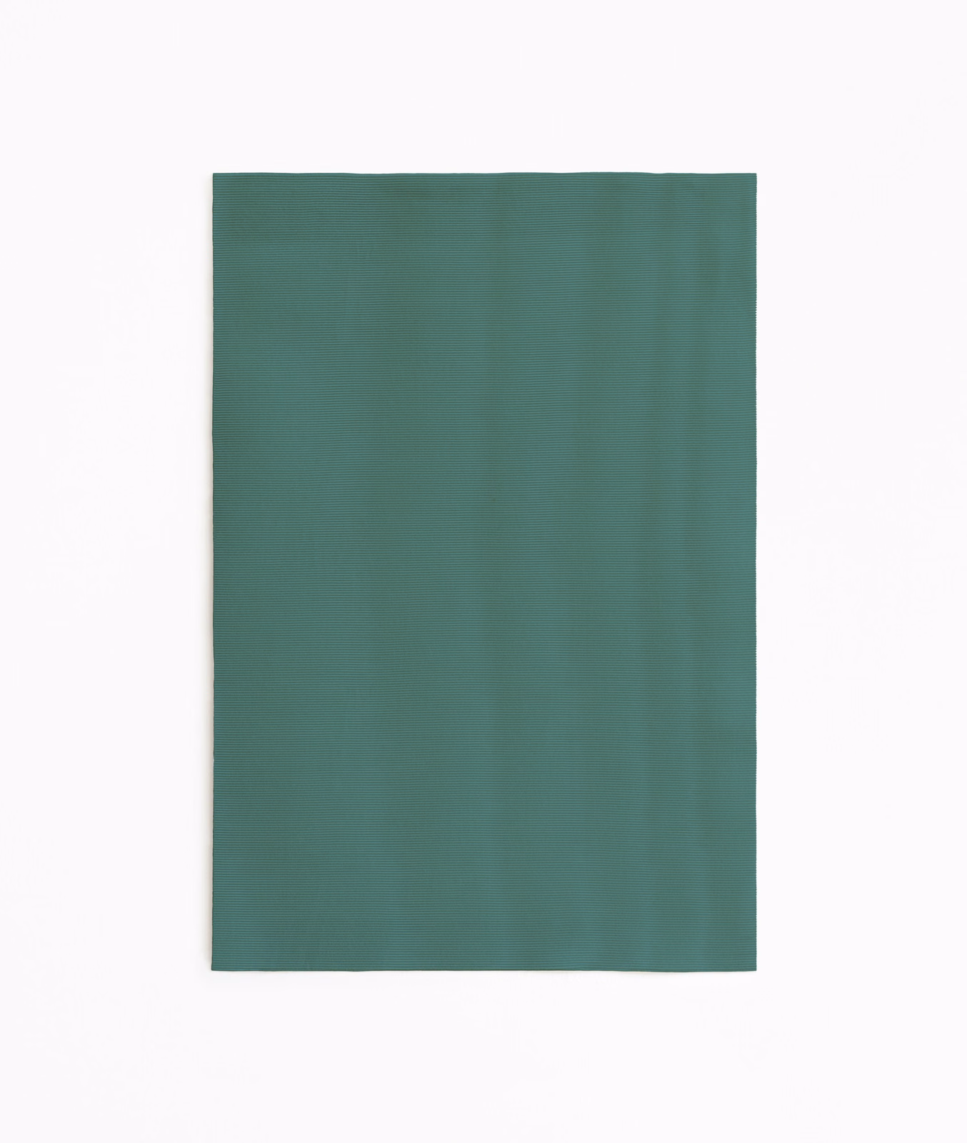 Muted lagoon teal fabric with subtle vertical tonal shifts and a smooth surface