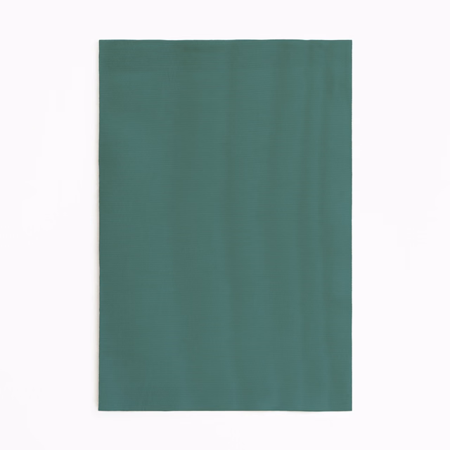 Muted lagoon teal fabric with subtle vertical tonal shifts and a smooth surface