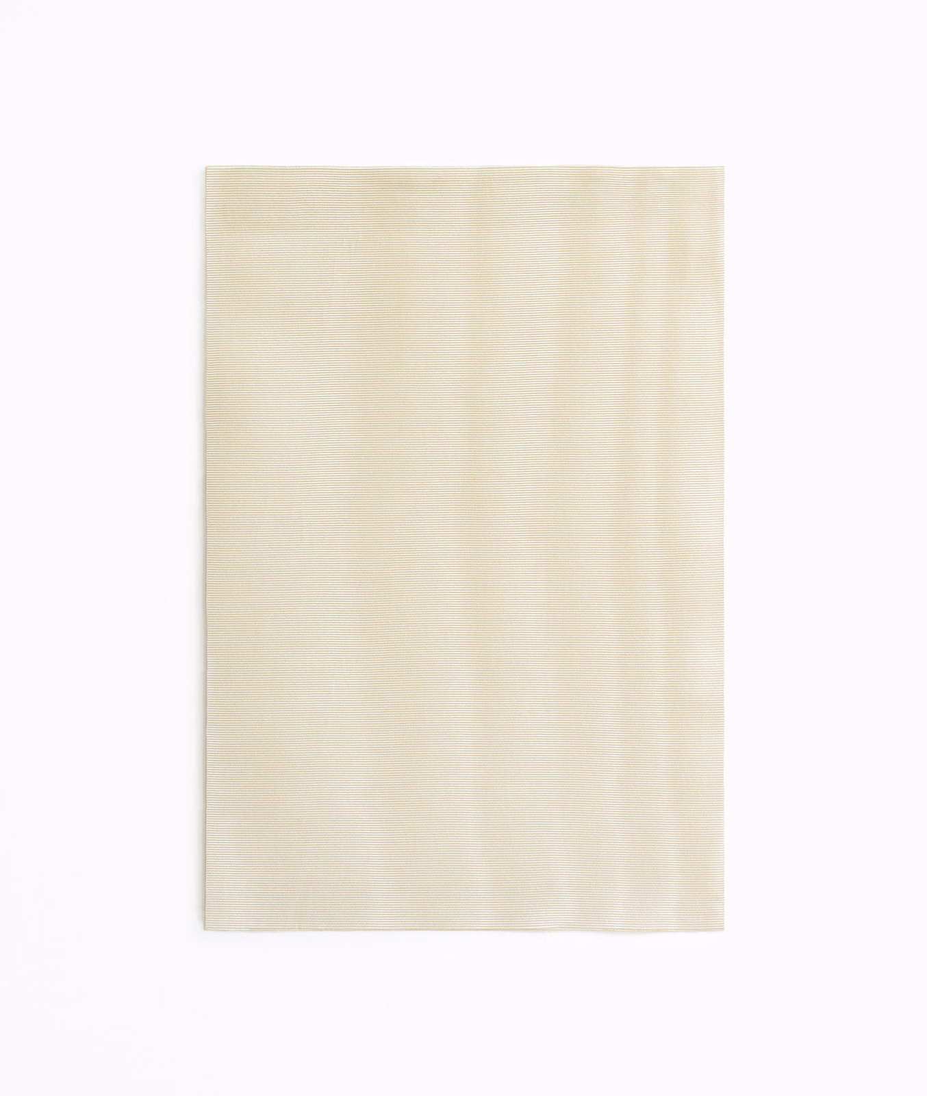 Warm ivory curtain cloth with delicate vertical striations and a softly uneven sheen
