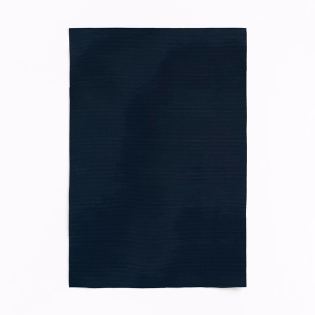 Deep ink navy plain fabric swatch with subtle tonal surface variation
