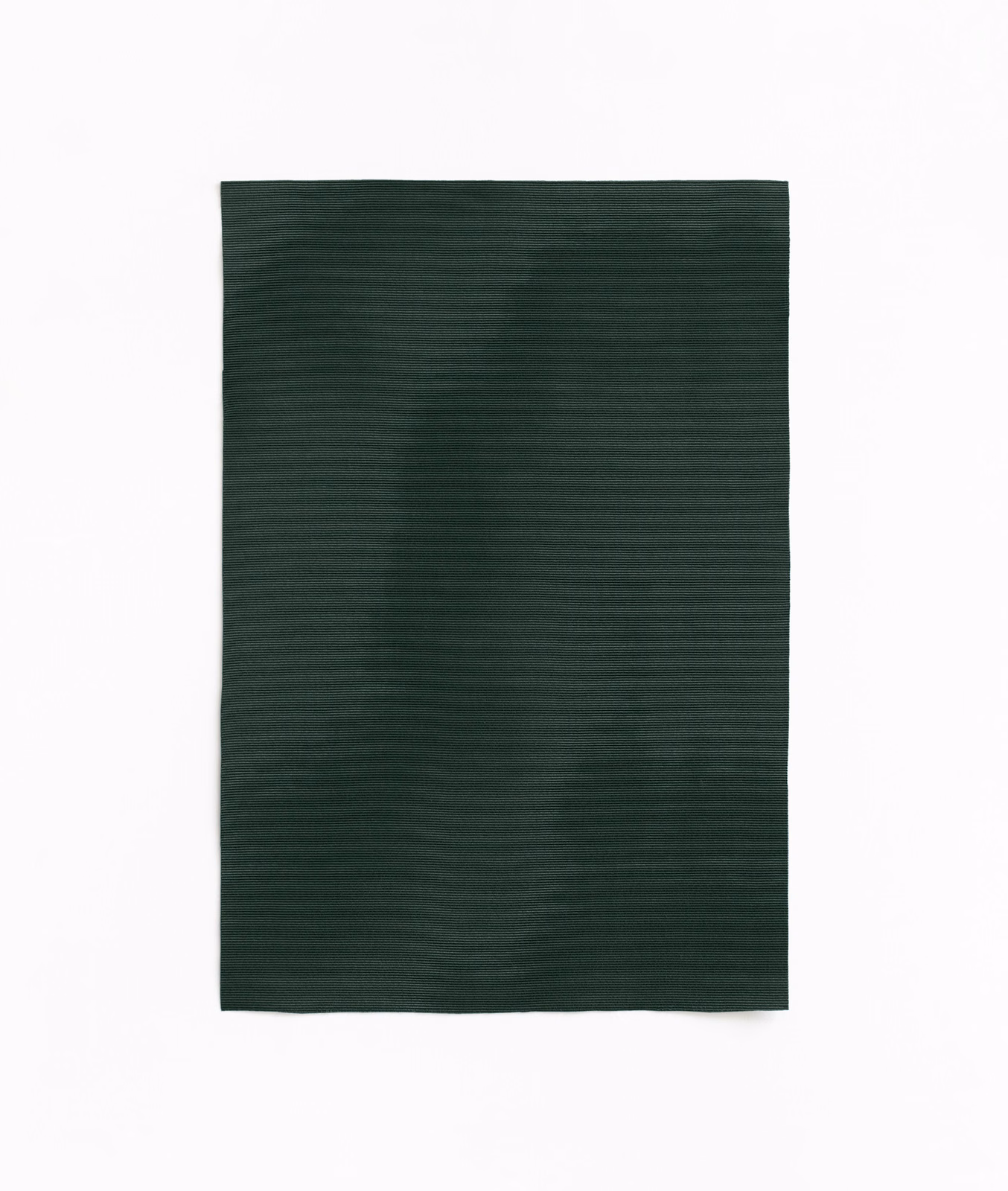 Deep petrol-green curtain fabric with faint horizontal striations and cloudy tonal bands