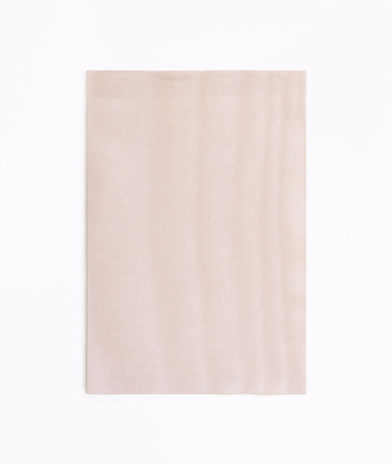 Pale blush rose fabric swatch with subtle vertical striations and tonal depth