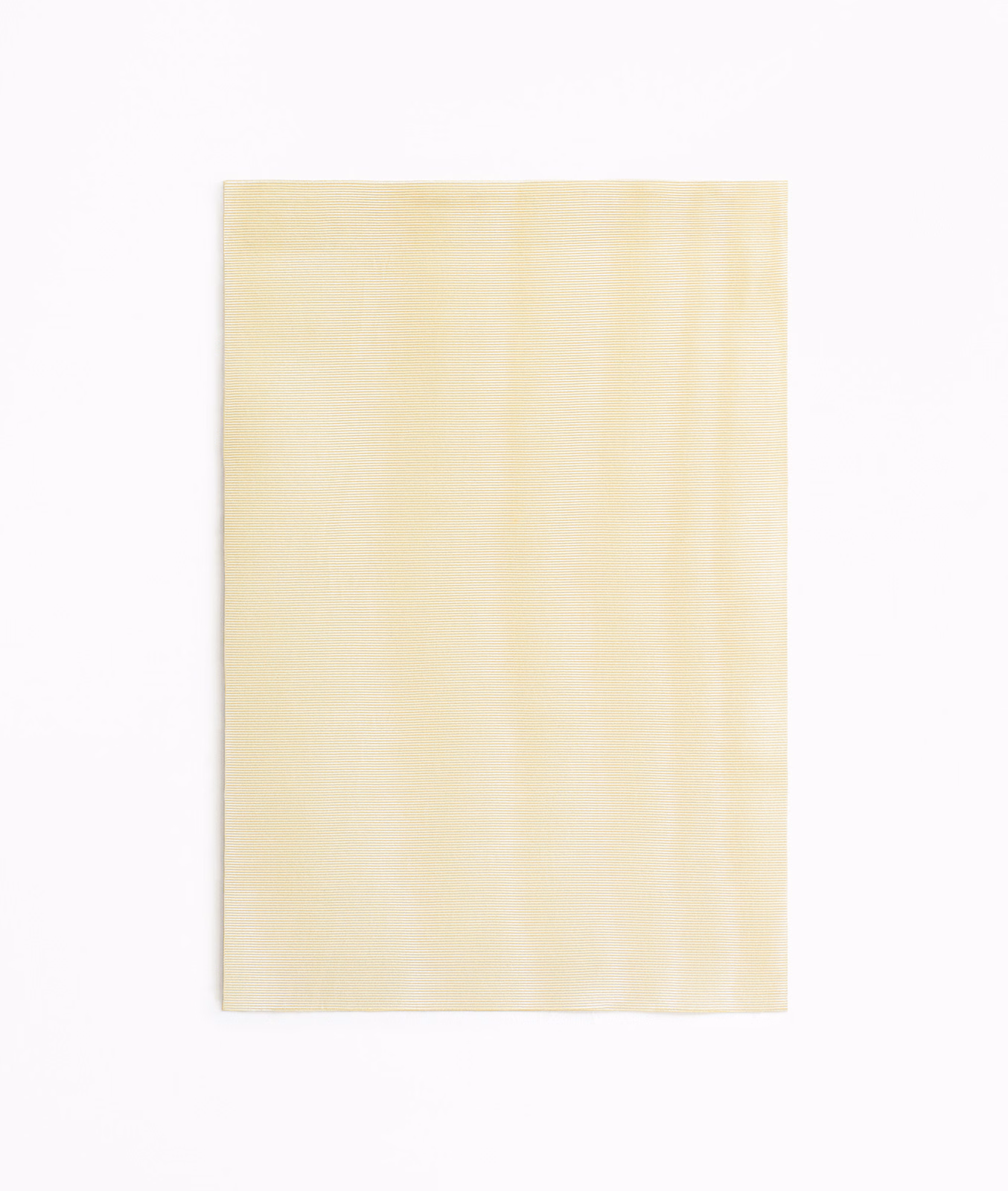 Pale sandy ivory fabric swatch with subtle vertical striations and soft luminous texture