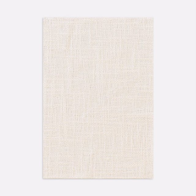 Pale ivory cream fabric swatch with a fine, softly textured woven grid