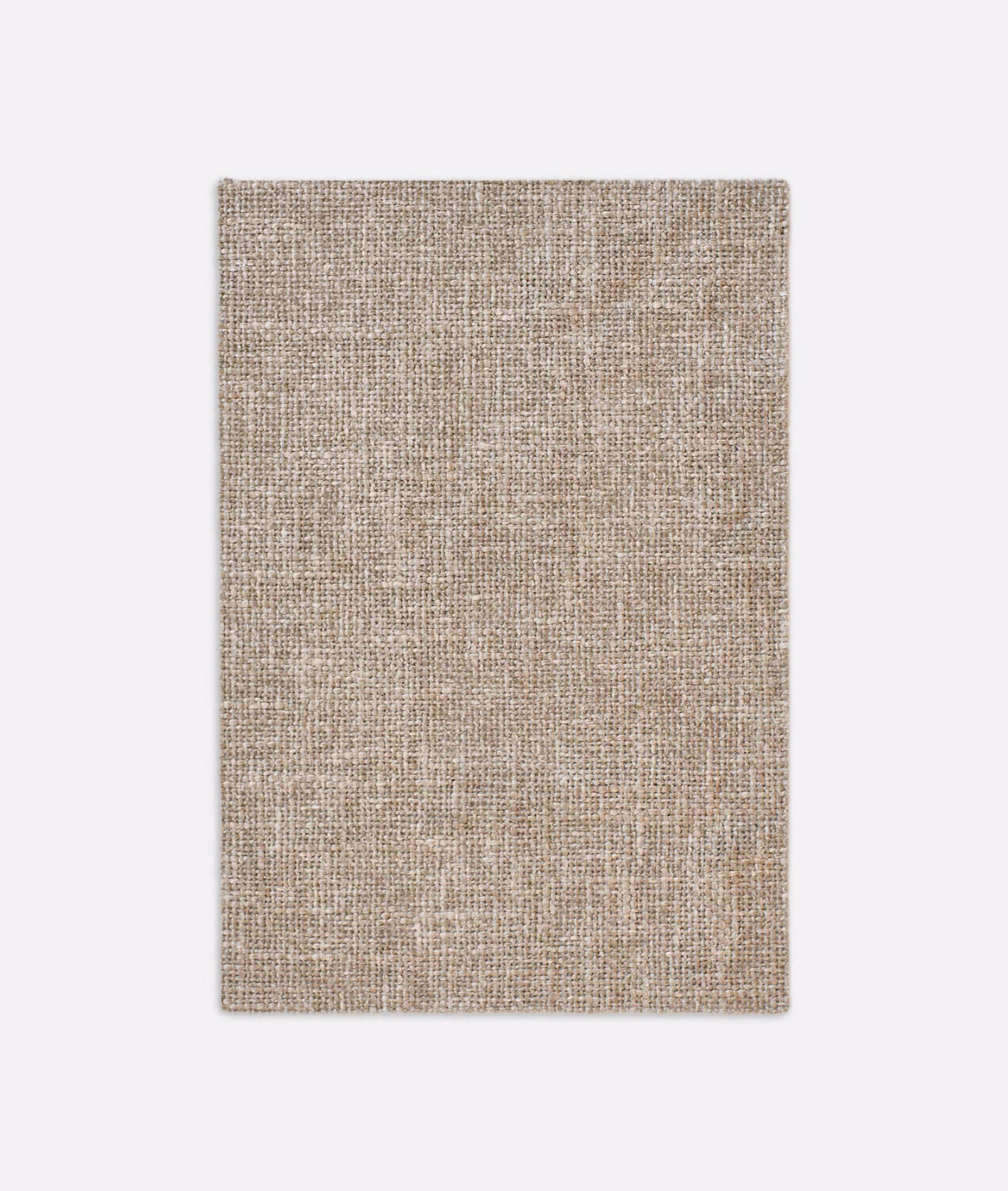 Warm greige-taupe curtain fabric with a fine beige-grey crosshatch weave