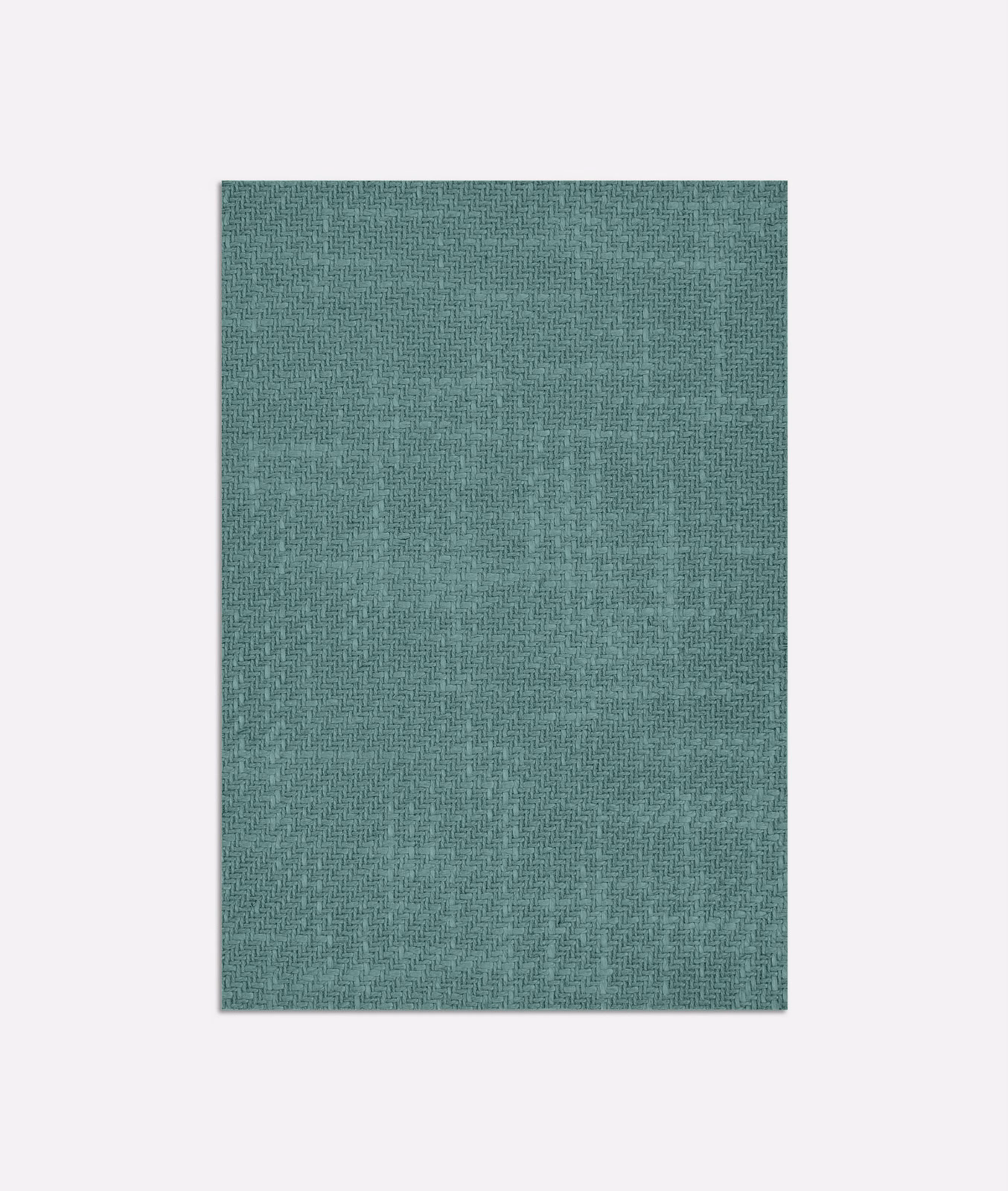 Close aqua-teal woven curtain fabric swatch with fine crosshatched texture