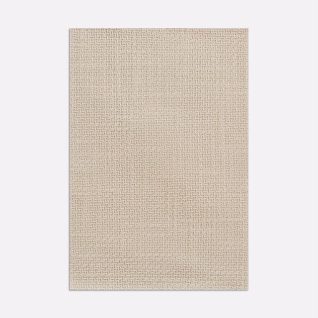 Warm natural-beige plain weave with fine crosshatch texture and subtle tonal variation