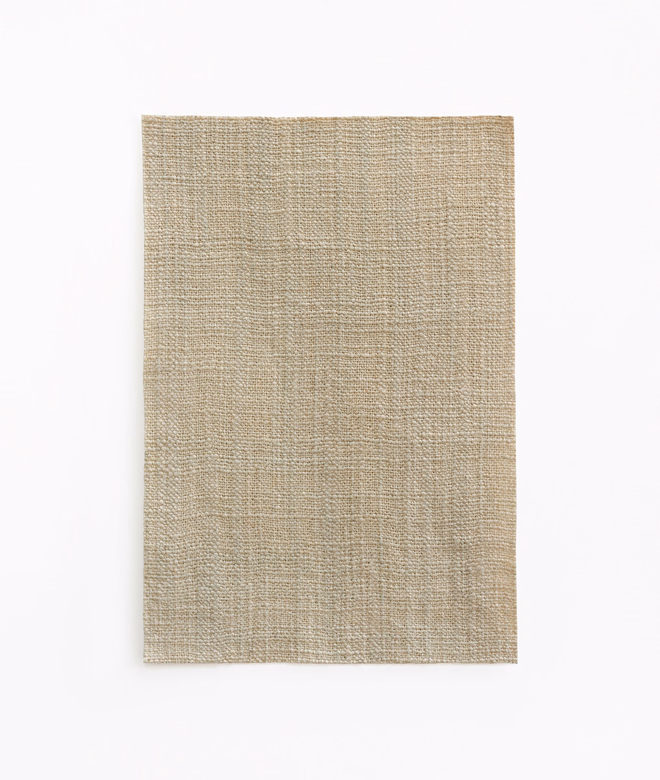 Warm stone-taupe fabric swatch with a finely textured, irregular plain weave