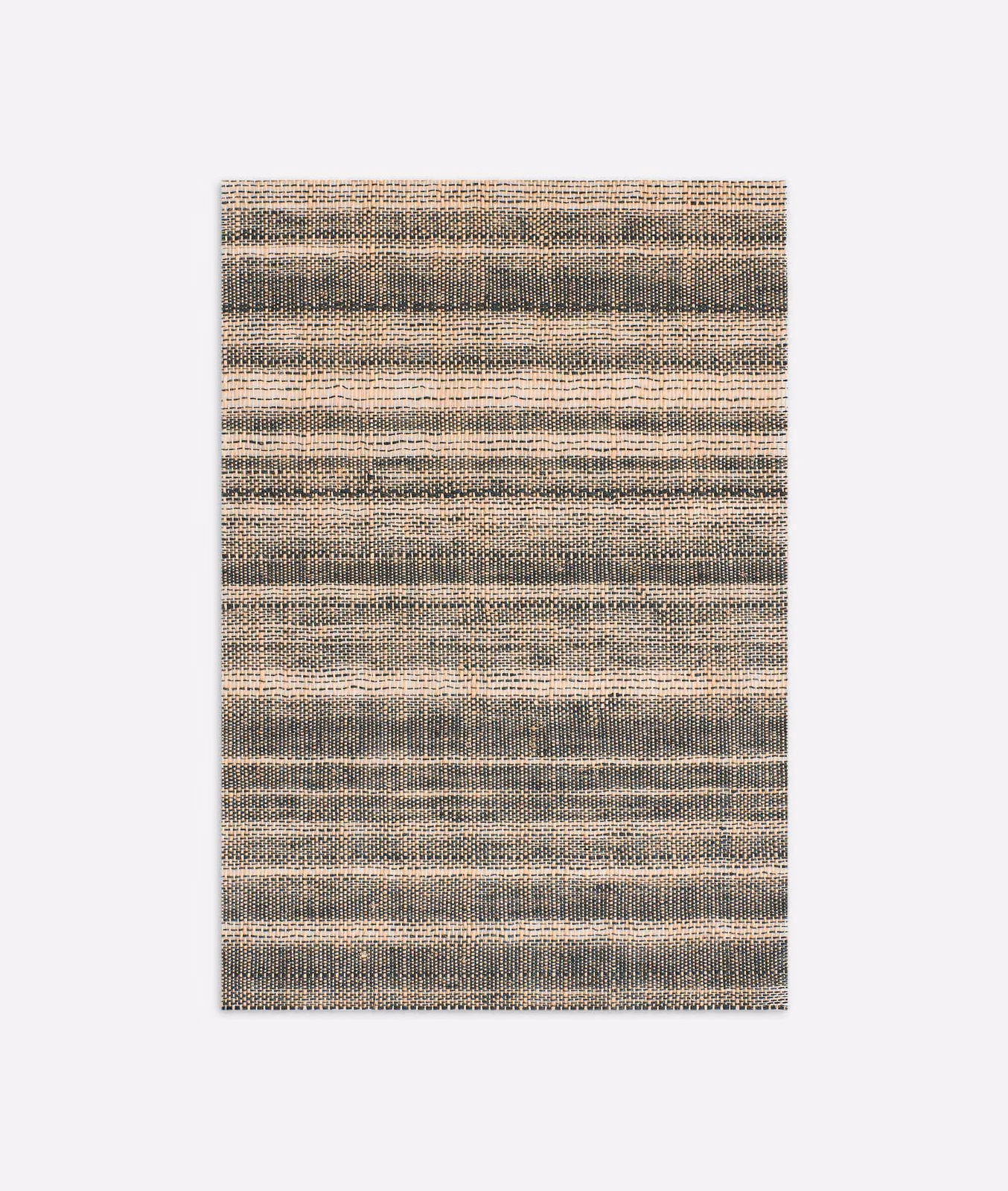Cool taupe and grey woven curtain fabric with irregular horizontal bands