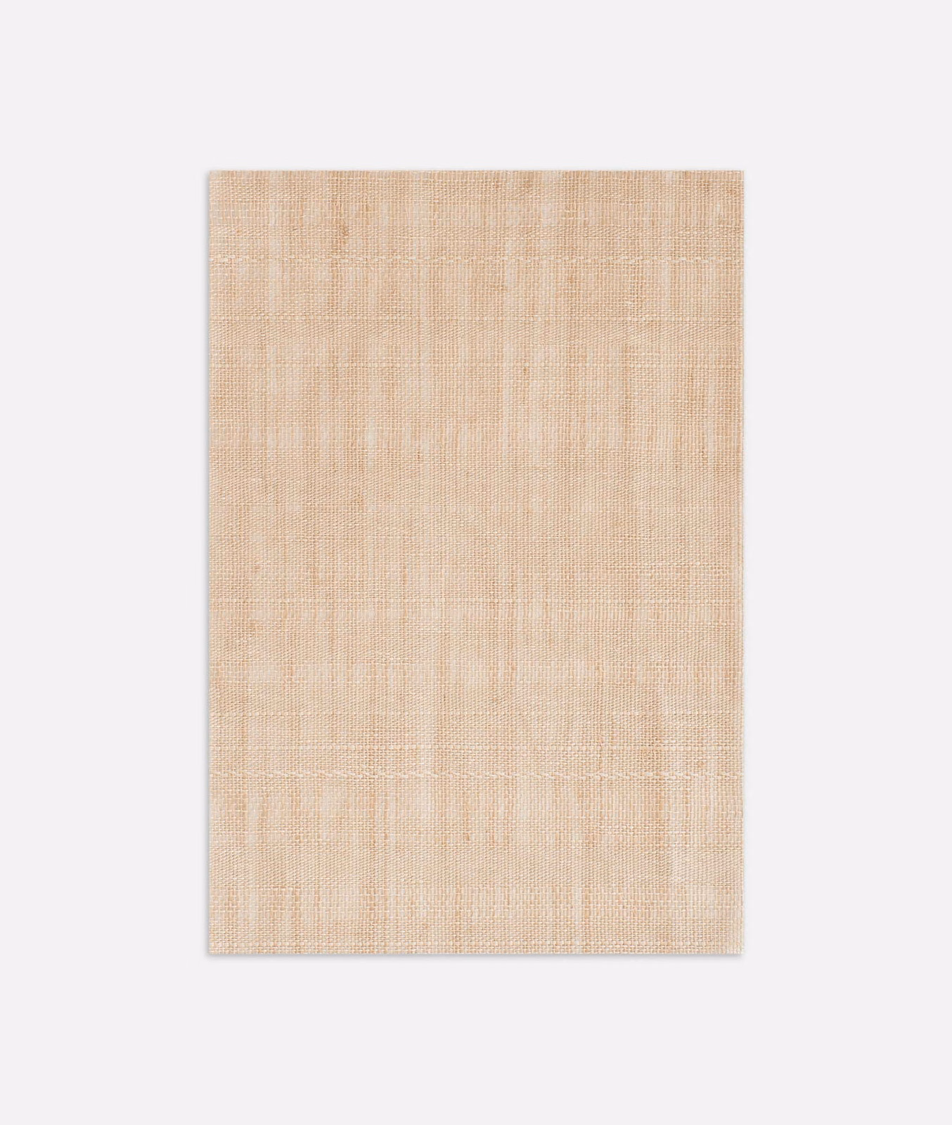 Pale straw-beige fabric with fine crossweave and softly varied vertical threads