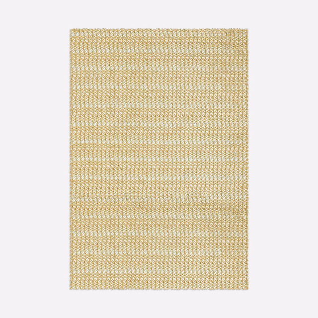 Pale straw-gold woven fabric with fine cream threads and subtle horizontal tonal bands