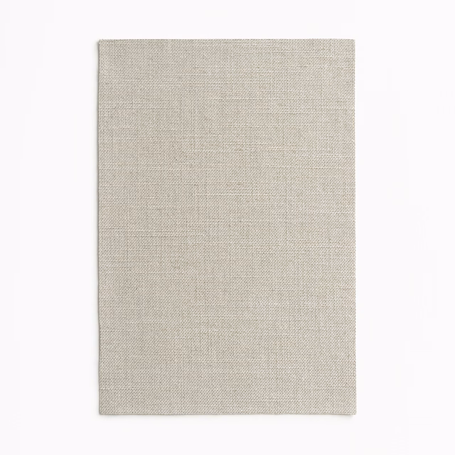 Pale greige Chambray Linen swatch showing a fine, subtly flecked plain weave