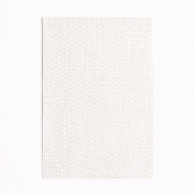 Soft ivory-white plain weave with delicate vertical texture in close-up swatch