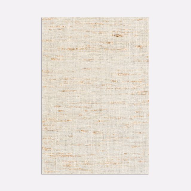 Warm cream textile swatch with fine horizontal slubs and scattered tan marks