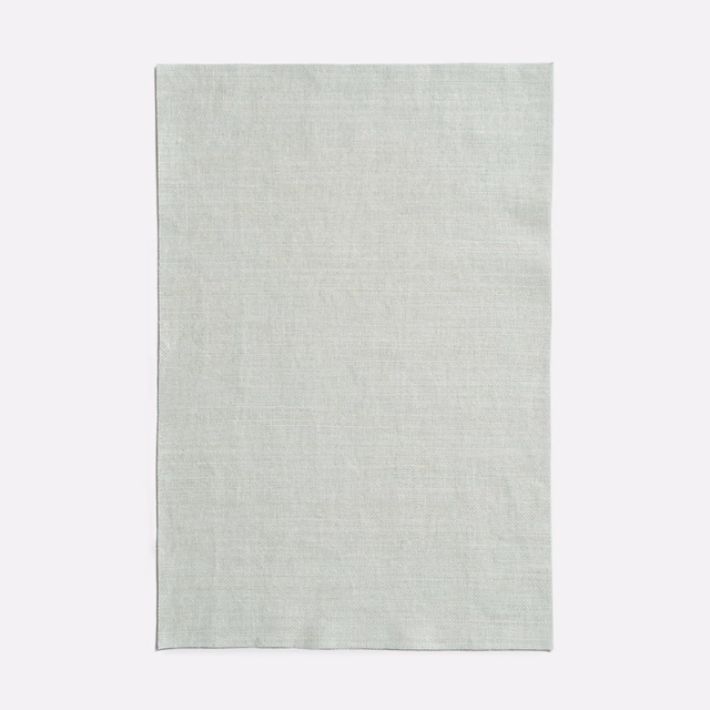 Pale aqua Chintz Nature fabric swatch showing a fine, softly crosshatched weave
