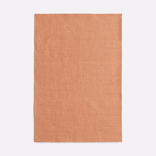Dusty peach-terracotta plain weave with a softly slubbed surface