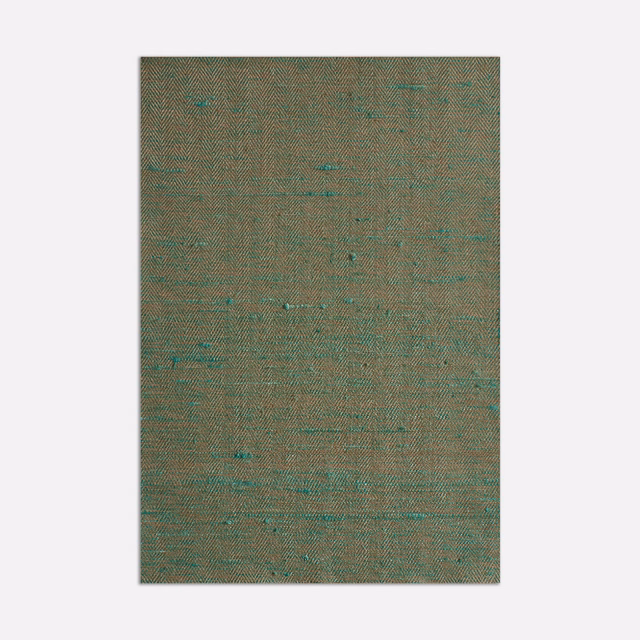 Muted olive-green textile with fine teal flecks and a softly mottled woven surface