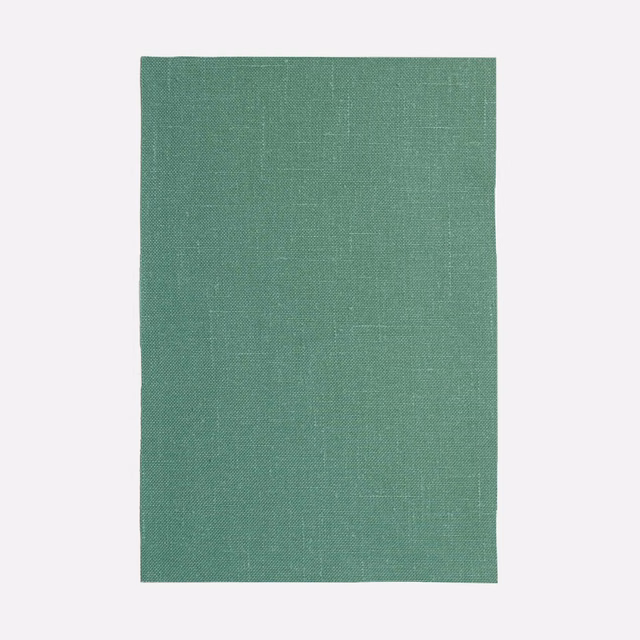 Muted chlorophyll green fabric swatch with a fine, even woven texture