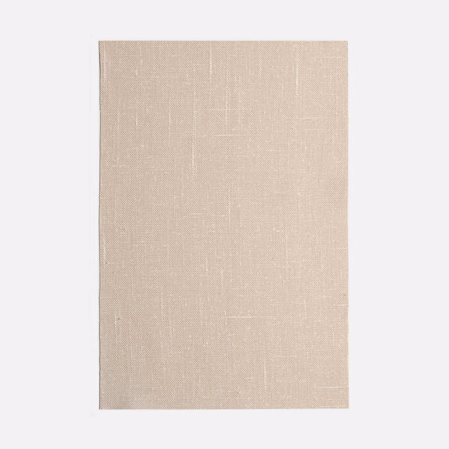 Pale cipria blush-beige curtain fabric with a fine, softly crosshatched woven texture