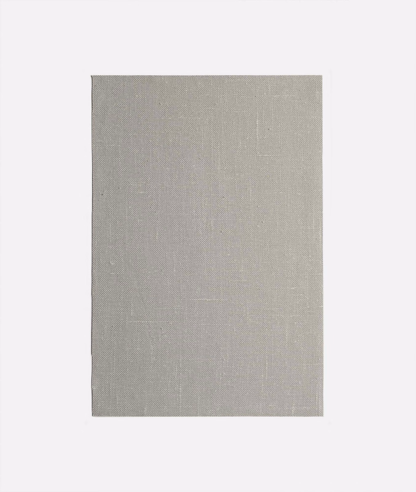 Pale greige woven fabric swatch with fine vertical texture and linen-like surface