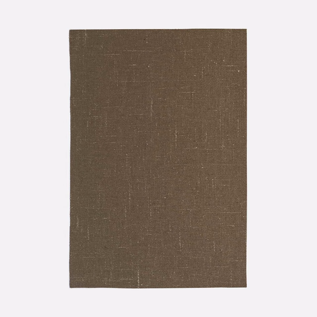 Muted brown-taupe woven swatch with a fine, softly irregular crosshatched surface