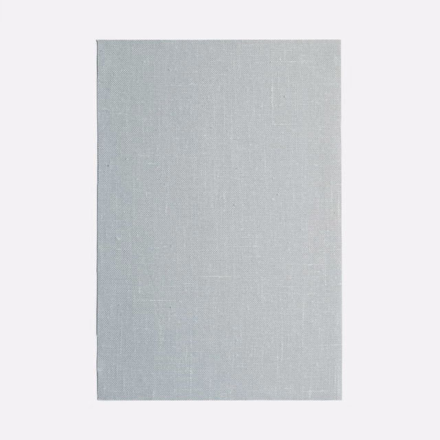 Pale blue-grey woven curtain fabric with a subtle irregular grid texture